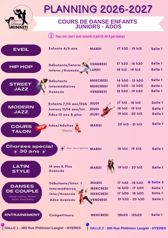 Planning 2026-2027 - Enfant-Juniors-Ados